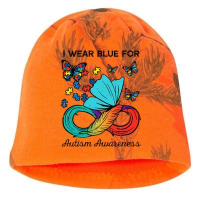 I Wear Blue For Autism Awareness Acceptance Kati - Camo Knit Beanie