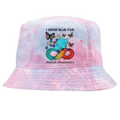 I Wear Blue For Autism Awareness Acceptance Tie-Dyed Bucket Hat