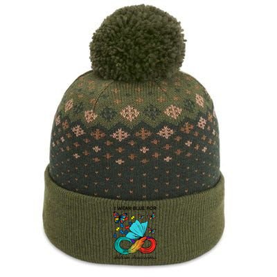 I Wear Blue For Autism Awareness Acceptance The Baniff Cuffed Pom Beanie