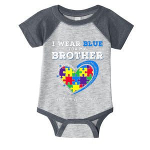 I Wear Blue For My Brother Autism Awareness Infant Baby Jersey Bodysuit