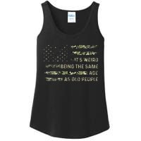 ItS Weird Being The Same Age As Old People American Flag Ladies Essential Tank