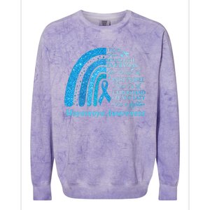 I Wear Blue For Moyamoya Awareness Warrior Colorblast Crewneck Sweatshirt