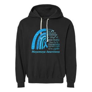 I Wear Blue For Moyamoya Awareness Warrior Garment-Dyed Fleece Hoodie