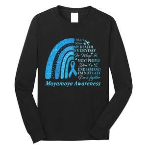 I Wear Blue For Moyamoya Awareness Warrior Long Sleeve Shirt