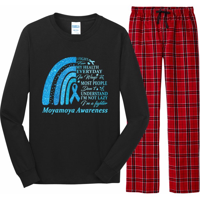 I Wear Blue For Moyamoya Awareness Warrior Long Sleeve Pajama Set