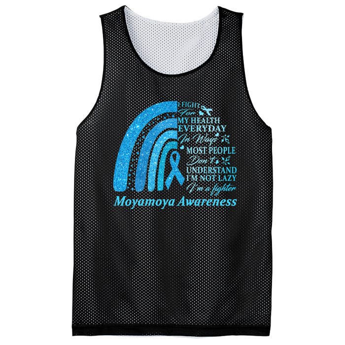 I Wear Blue For Moyamoya Awareness Warrior Mesh Reversible Basketball Jersey Tank