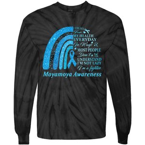 I Wear Blue For Moyamoya Awareness Warrior Tie-Dye Long Sleeve Shirt