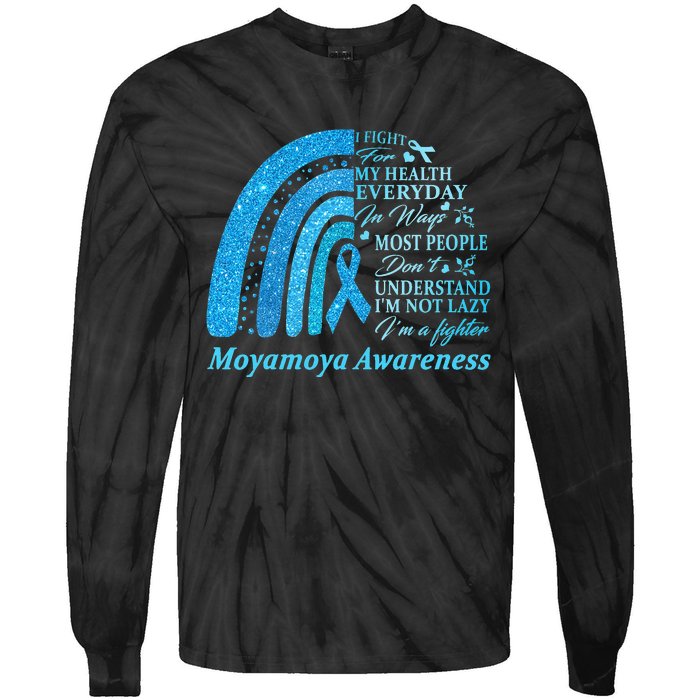 I Wear Blue For Moyamoya Awareness Warrior Tie-Dye Long Sleeve Shirt