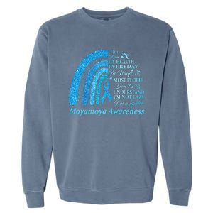 I Wear Blue For Moyamoya Awareness Warrior Garment-Dyed Sweatshirt