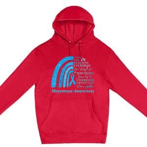 I Wear Blue For Moyamoya Awareness Warrior Premium Pullover Hoodie