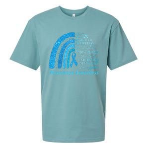 I Wear Blue For Moyamoya Awareness Warrior Sueded Cloud Jersey T-Shirt