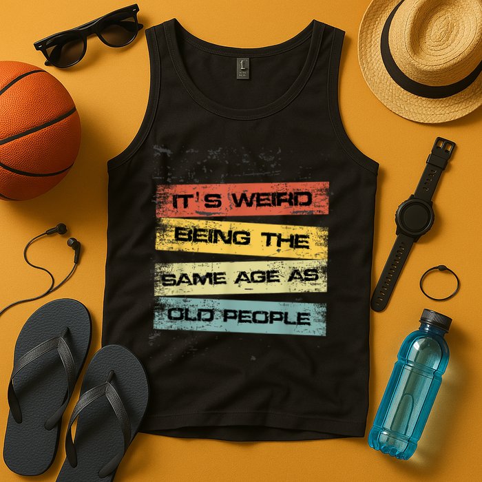 Its Weird Being The Same Age As Old People Retro Sarcastic Tank Top