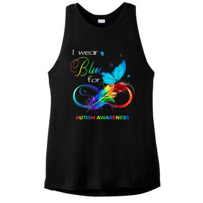 I Wear Blue For Autism Awareness Month Men Women Ladies PosiCharge Tri-Blend Wicking Tank