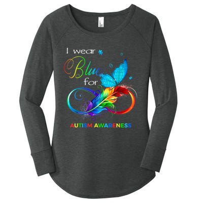 I Wear Blue For Autism Awareness Month Men Women Women's Perfect Tri Tunic Long Sleeve Shirt