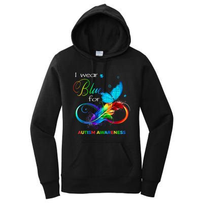 I Wear Blue For Autism Awareness Month Men Women Women's Pullover Hoodie