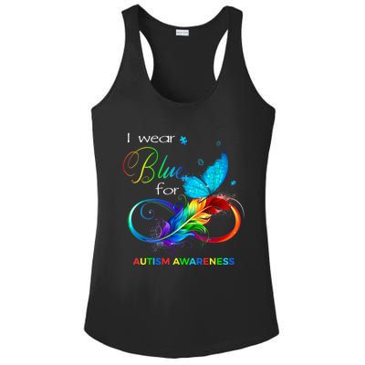 I Wear Blue For Autism Awareness Month Men Women Ladies PosiCharge Competitor Racerback Tank