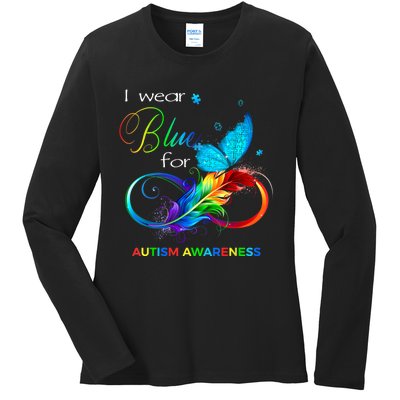 I Wear Blue For Autism Awareness Month Men Women Ladies Long Sleeve Shirt