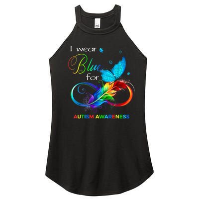 I Wear Blue For Autism Awareness Month Men Women Women's Perfect Tri Rocker Tank