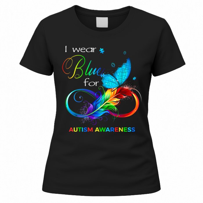 I Wear Blue For Autism Awareness Month Men Women Women's T-Shirt