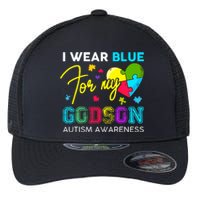 I Wear Blue For My Godson Autism Awareness Godmom Goddad Flexfit Unipanel Trucker Cap