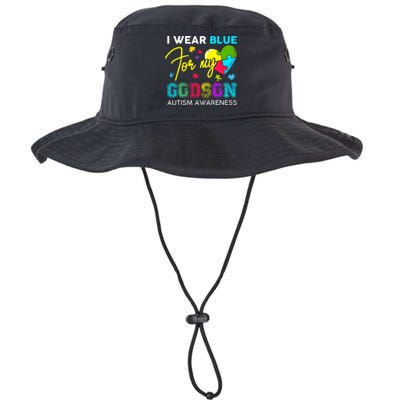 I Wear Blue For My Godson Autism Awareness Godmom Goddad Legacy Cool Fit Booney Bucket Hat