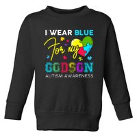 I Wear Blue For My Godson Autism Awareness Godmom Goddad Toddler Sweatshirt