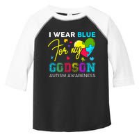 I Wear Blue For My Godson Autism Awareness Godmom Goddad Toddler Fine Jersey T-Shirt