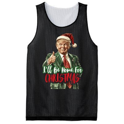 I Will Be Home For Christmas Funny Trump Mesh Reversible Basketball Jersey Tank