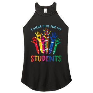 I Wear Blue For My Students Special Sped Teachers Autism Women's Perfect Tri Rocker Tank