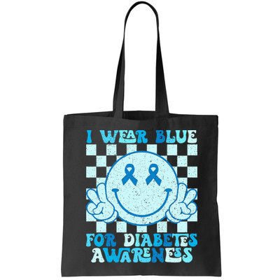 I Wear Blue For Diabetes Awareness month Smile Face Diabetic Bag