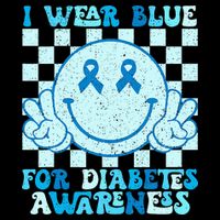 I Wear Blue For Diabetes Awareness month Smile Face Diabetic Bag