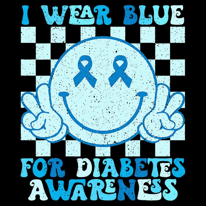 I Wear Blue For Diabetes Awareness month Smile Face Diabetic Bag