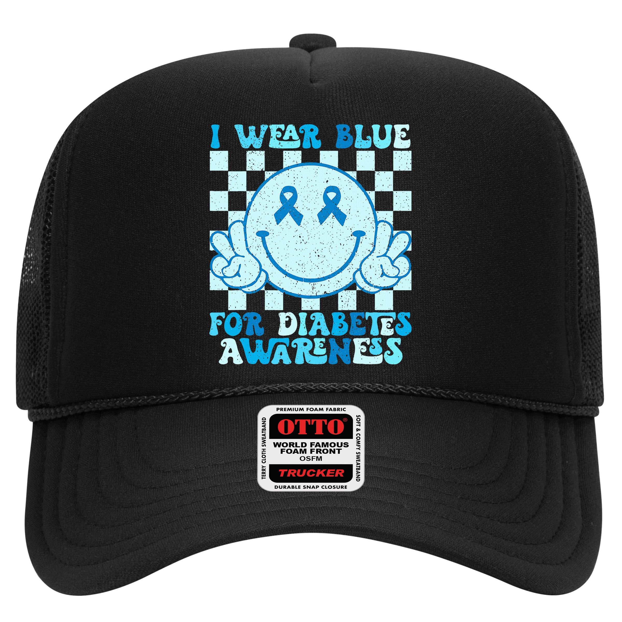 I Wear Blue For Diabetes Awareness month Smile Face Diabetic Hat