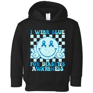 I Wear Blue For Diabetes Awareness month Smile Face Diabetic Toddler Hoodie