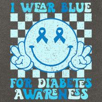 I Wear Blue For Diabetes Awareness month Smile Face Diabetic Cotton Canvas Backpack