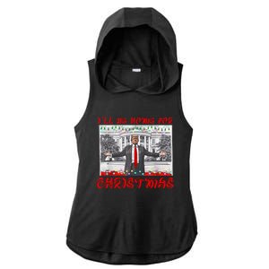 I Will Be Home For Christmas Donald Trump 47th President Of The United States Ladies PosiCharge Tri-Blend Wicking Draft Hoodie Tank