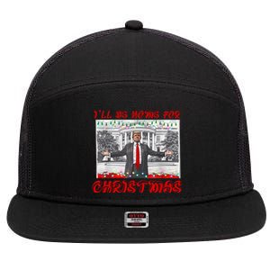 I Will Be Home For Christmas Donald Trump 47th President Of The United States 7 Panel Mesh Trucker Snapback Hat