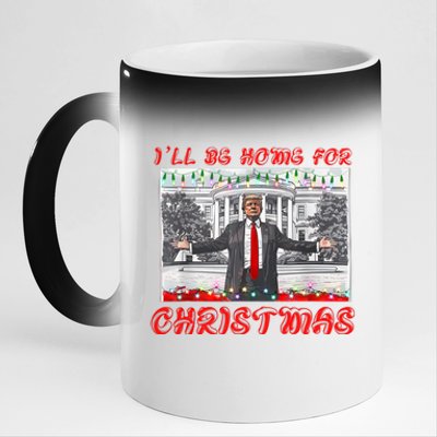 I Will Be Home For Christmas Donald Trump 47th President Of The United States 11oz Black Color Changing Mug