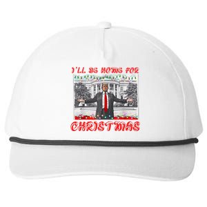 I Will Be Home For Christmas Donald Trump 47th President Of The United States Snapback Five-Panel Rope Hat