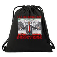 I Will Be Home For Christmas Donald Trump 47th President Of The United States Drawstring Bag