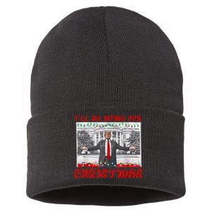 I Will Be Home For Christmas Donald Trump 47th President Of The United States Sustainable Knit Beanie