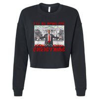 I Will Be Home For Christmas Donald Trump 47th President Of The United States Cropped Pullover Crew