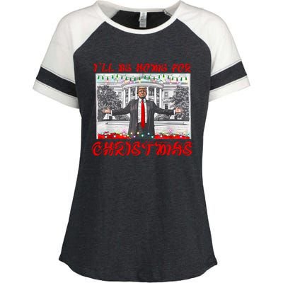 I Will Be Home For Christmas Donald Trump 47th President Of The United States Enza Ladies Jersey Colorblock Tee