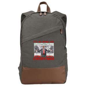 I Will Be Home For Christmas Donald Trump 47th President Of The United States Cotton Canvas Backpack