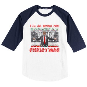 I Will Be Home For Christmas Donald Trump 47th President Of The United States Baseball Sleeve Shirt