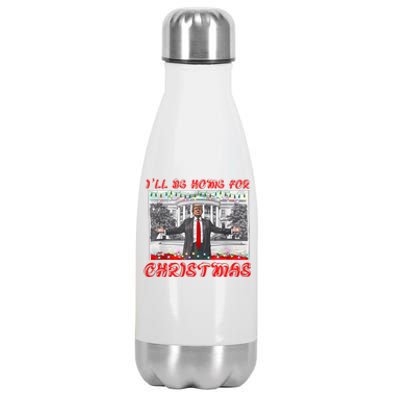 I Will Be Home For Christmas Donald Trump 47th President Of The United States Stainless Steel Insulated Water Bottle