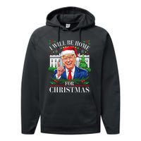 I Will Be Home For Christmas Trump 2024 White House Holiday Performance Fleece Hoodie