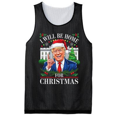 I Will Be Home For Christmas Trump 2024 White House Holiday Mesh Reversible Basketball Jersey Tank