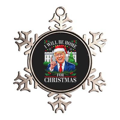 I Will Be Home For Christmas Trump 2024 White House Holiday Metallic Star Ornament