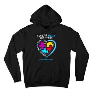 I Wear Blue For My Son Autism Awareness Gifts For Mom Hoodie